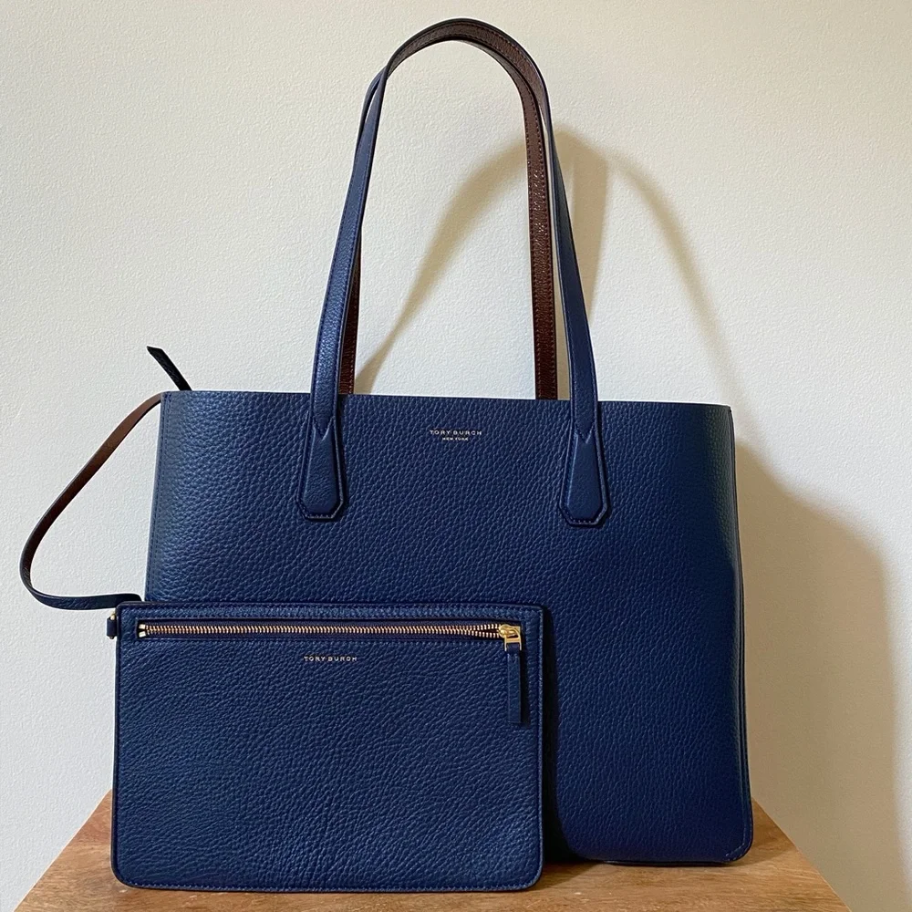 TORY BURCH Phoebe Tote Bag in Royal Navy / Buffalo